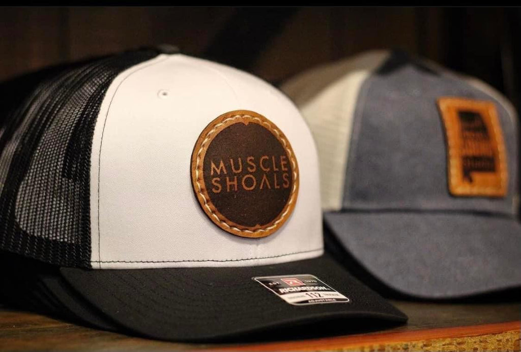 White MSS Doc Leather Patch Hat